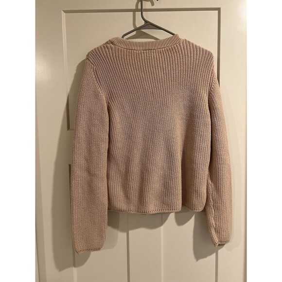 b 0 0 b Maternity Nursing Sweater Beige Organic Cotton M/L - Picture 2 of 9